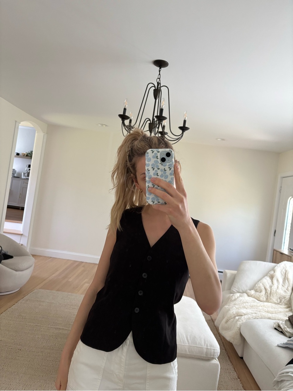 H&M Black Tailored Button Vest